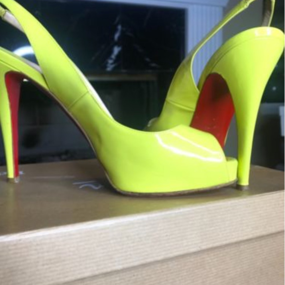 Christian Louboutin Flo Slingback Pumps Neon